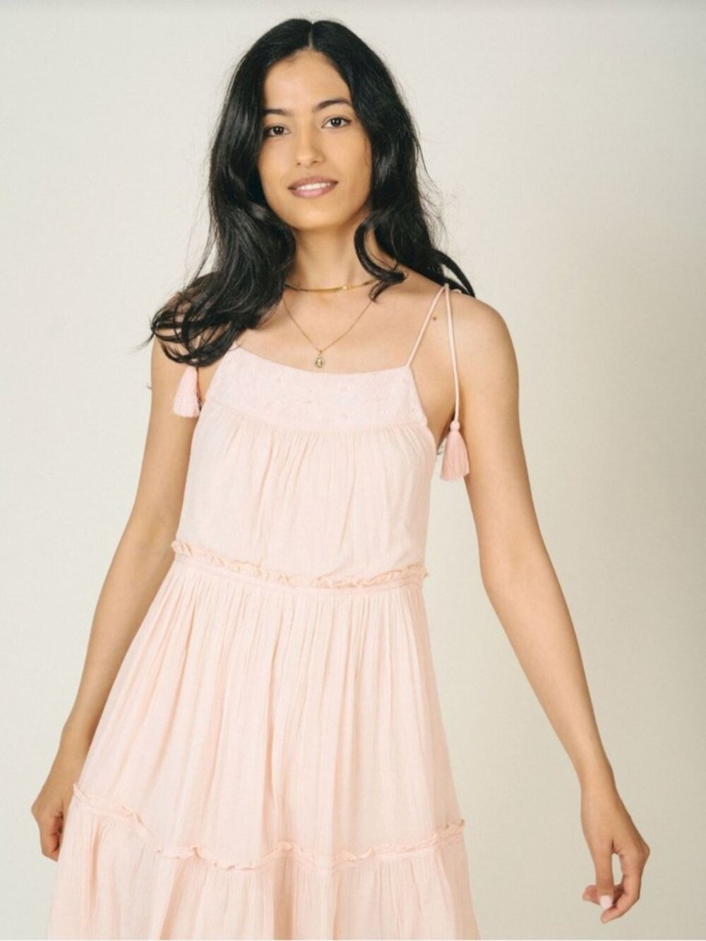 Jackson Rowe Pink Fritz Babydoll Tiered Lace Empire Dress size Small New NWT
